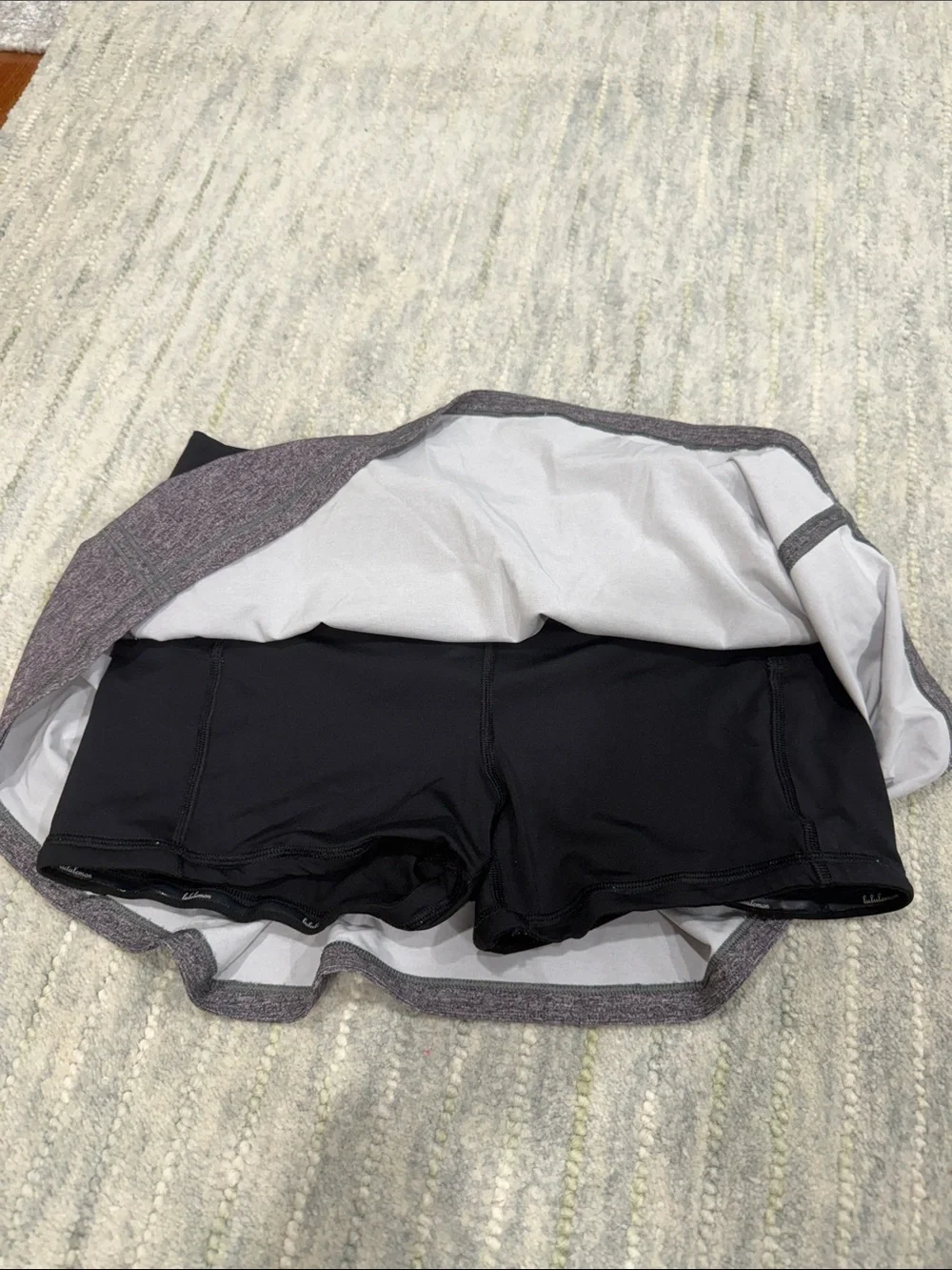 Lululemon Gray Athletic Skirt with Black Waistband